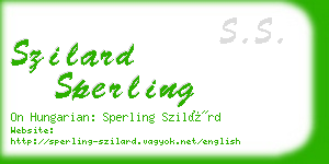 szilard sperling business card